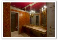 Ornately Furnished His & Hers Restrooms on Every Floor 